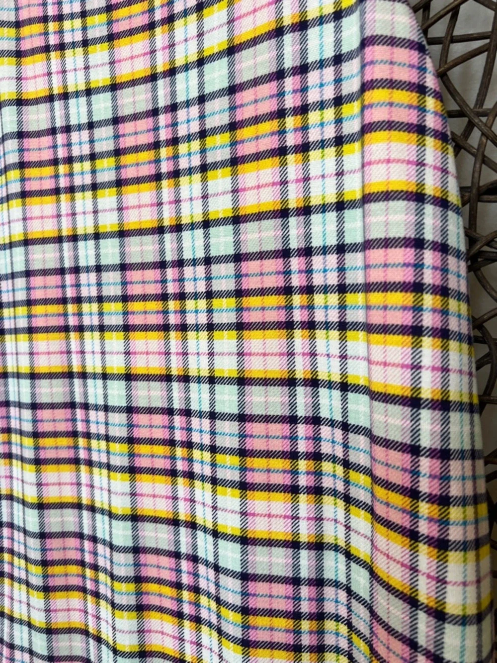 Justice Y2K Plaid Mini Dress+ White Tee Bundle Yellow Pink Green 2 pc Girls 14